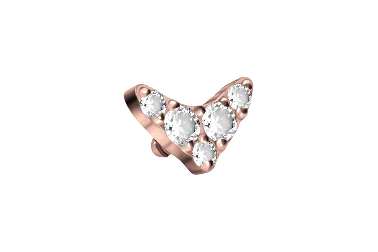 TItan Schraubaufsatz mit Außengewinde KRISTALLBUMERANG ++SALE++ von Piercingline
